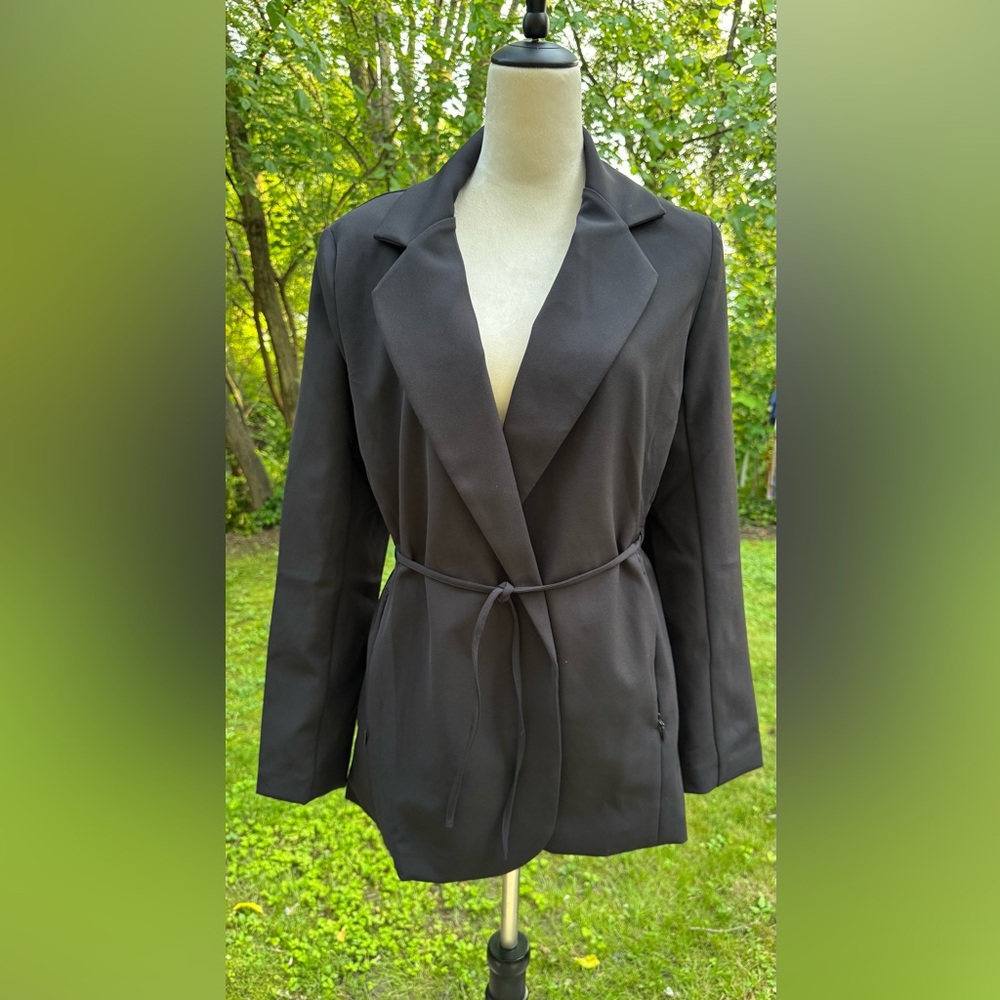 Athleta Black Belted Blazer Jacket